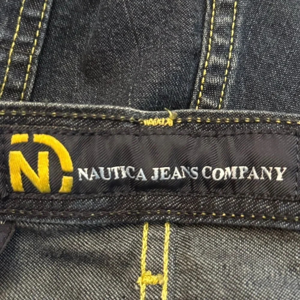 NWT Nautica Dark Blue Big Baggy Jean Shorts size 40